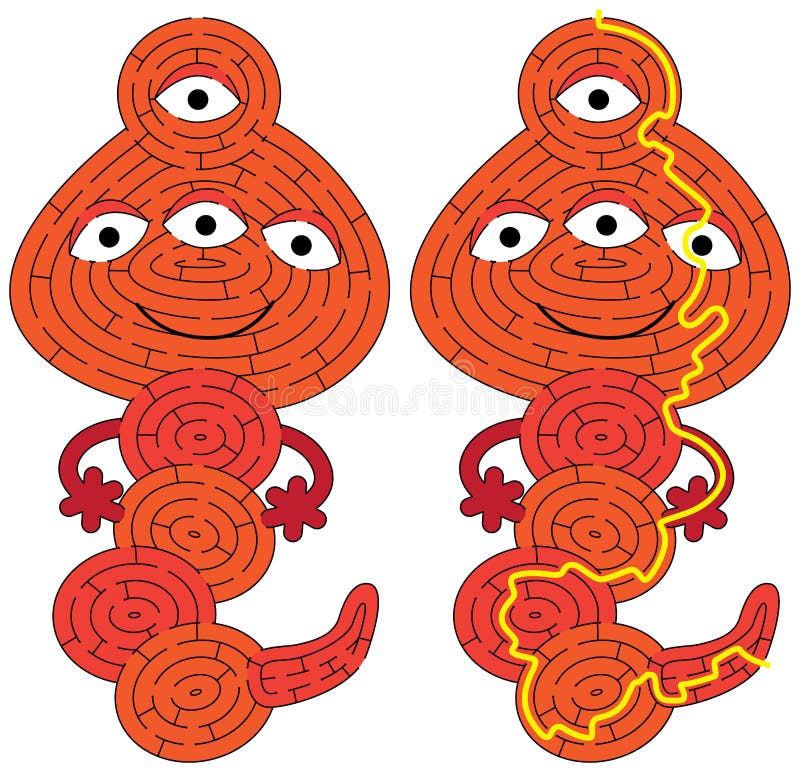 Pequeño laberinto del monstruo stock de ilustración