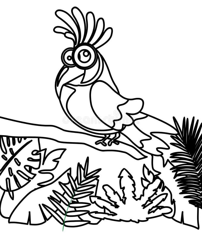 Pequeño pájaro en una página del colorante de la rama libre illustration Pequeño pájaro en una página del colorante de la rama libre illustration