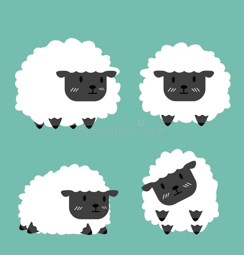 Pequeño sistema negro lindo del vector de las ovejas libre illustration Pequeño sistema negro lindo del vector de las ovejas libre illustration