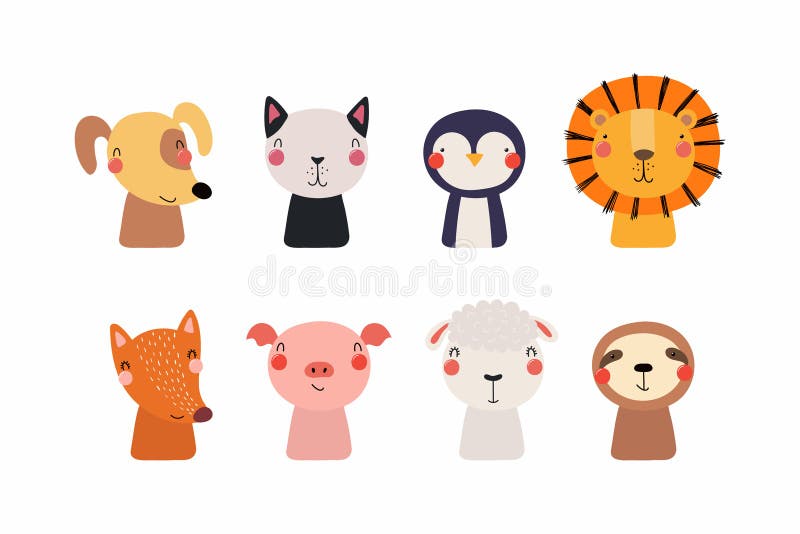 Pequeños animales lindos fijados ilustración del vector Pequeños animales lindos fijados ilustración del vector