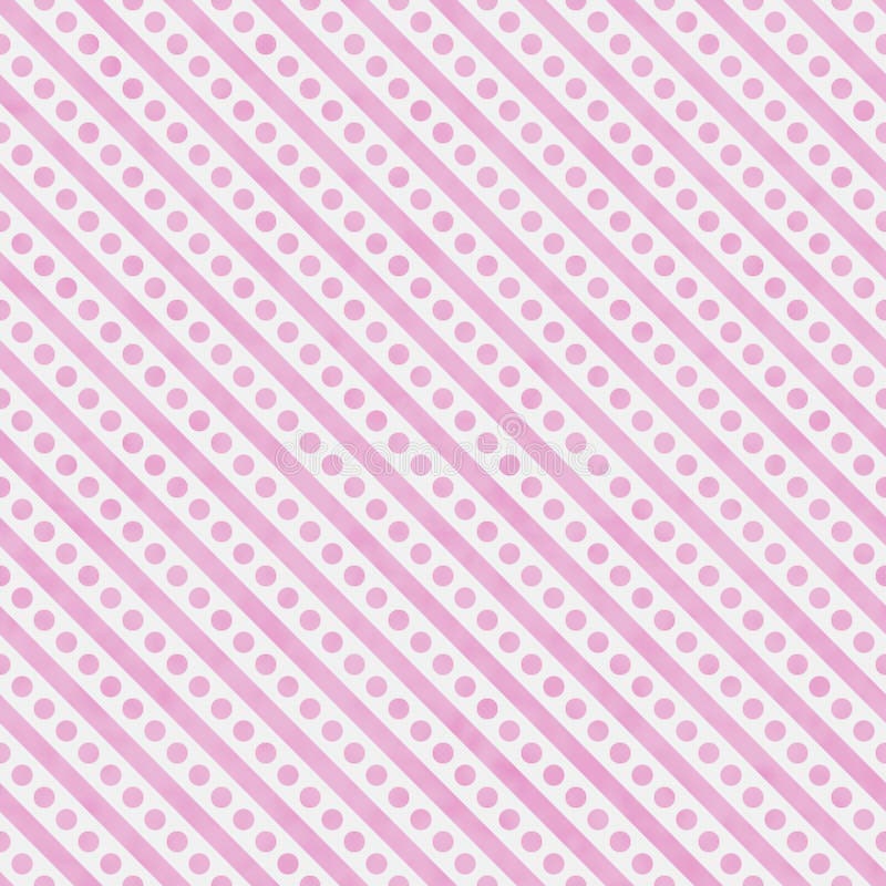 Pequeños lunares rosas claros y blancos y repetición del modelo de las rayas ilustración del vector