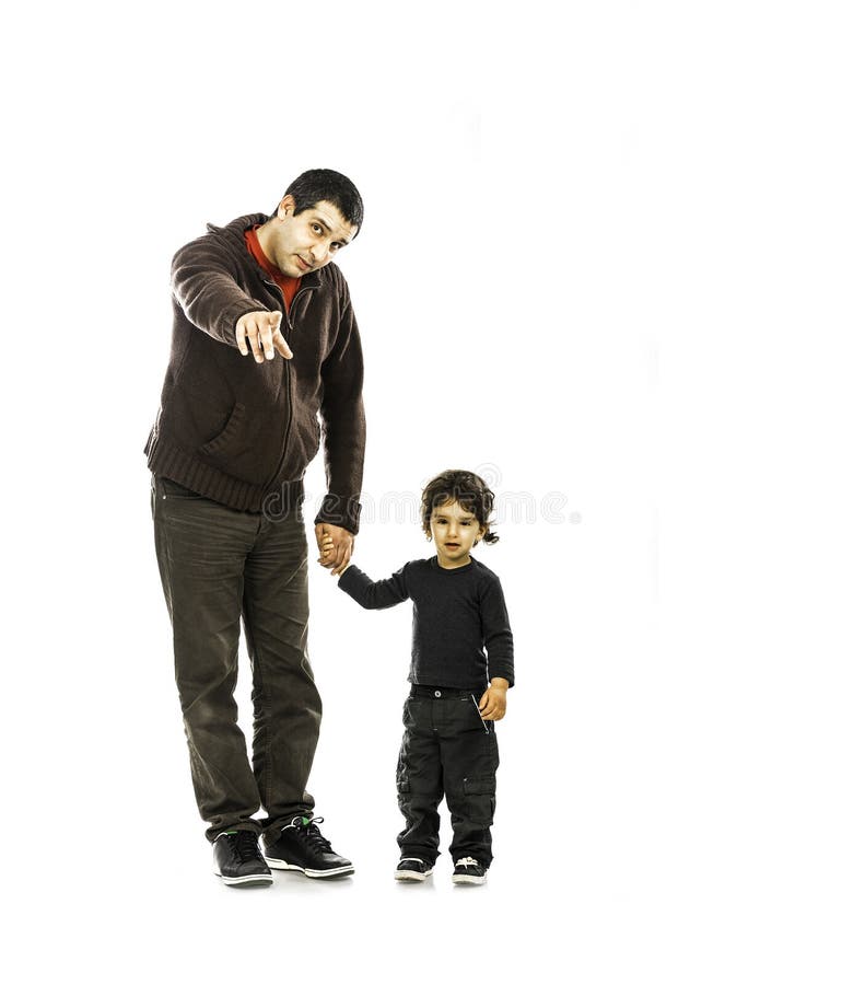 Pequeños niño y padre Pointing imagenes de archivo Pequeños niño y padre Pointing imagenes de archivo