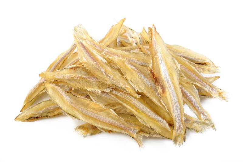 Pequeños pescados secados en un fondo blanco foto de archivo libre de regalías Pequeños pescados secados en un fondo blanco foto de archivo libre de regalías