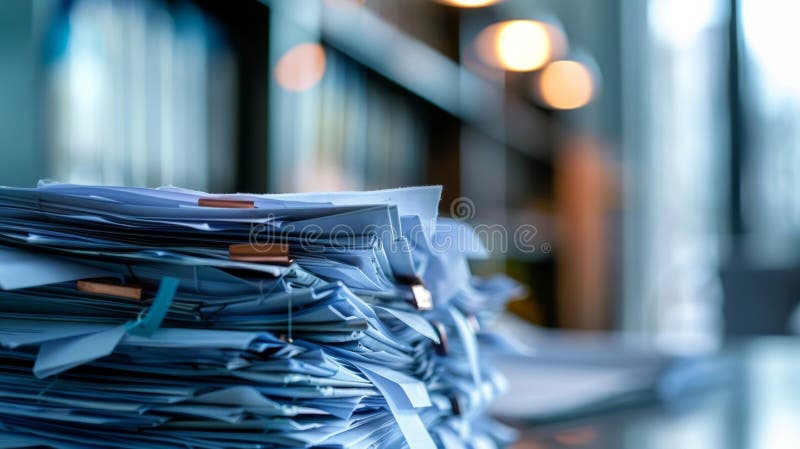 Per ridurre i rifiuti di carta l'ufficio utilizza sistemi di gestione dei documenti digitali e incoraggia i dipendenti a passare s immagine stock