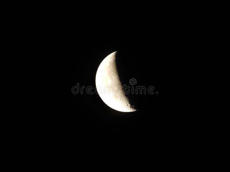 40% illuminated waning moon phase stock photography