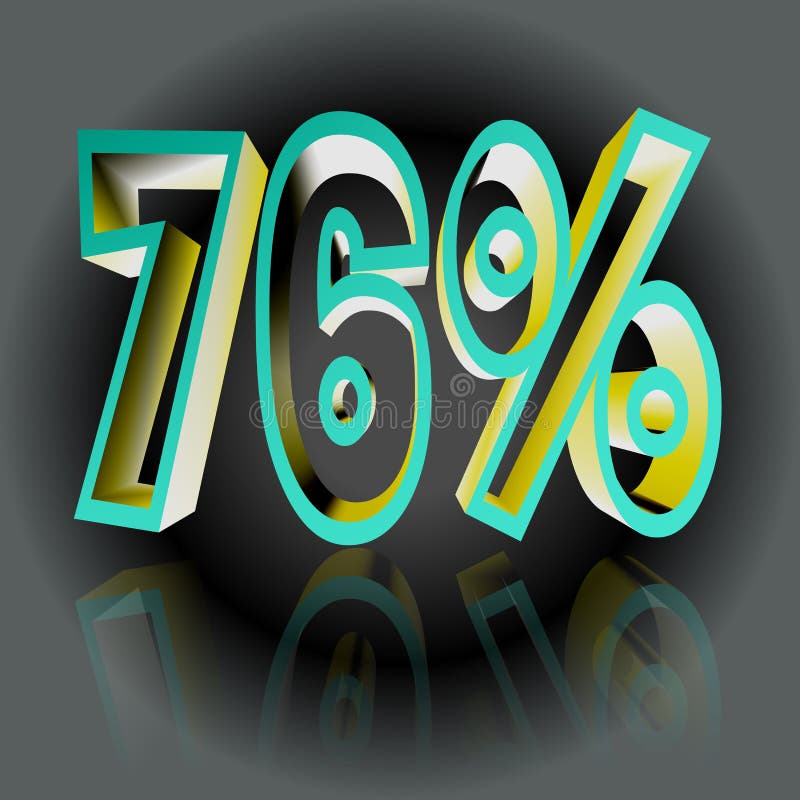 76 76 Percent As A 3D Illustration 3D Rendering Stock Illustration 76-76-percent-as-a-3d-illustration-3d-rendering-stock-illustration