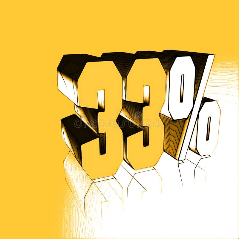 33 33 Percent As A 3D Illustration 3D Rendering Stock Illustration what-is-40-percent-of-800-solution-with-free-steps