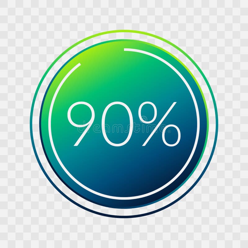 90-percent-circle-chart-isolated-symbol-on-transparent-background