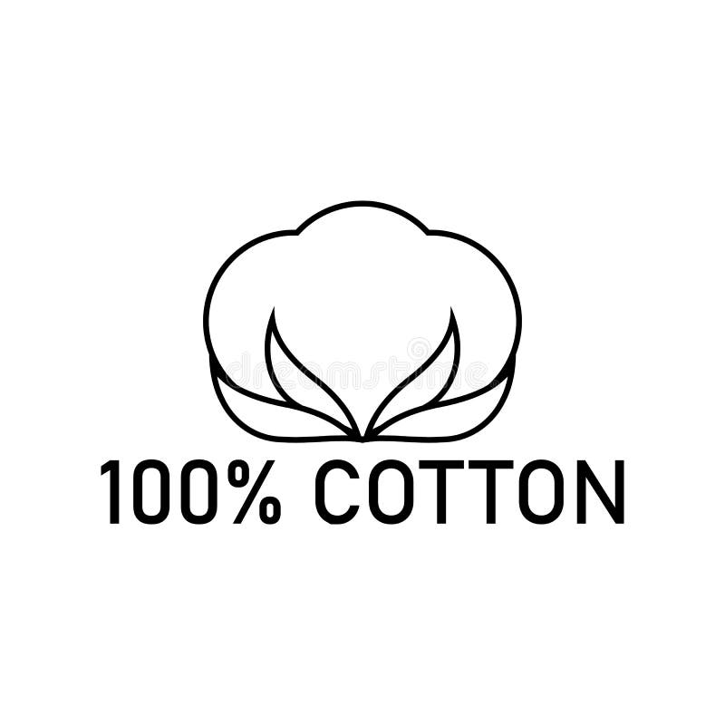 100 Percent Cotton - Web Black Icon Design. Natural Fiber Sign. Vector ...