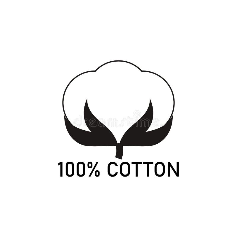100 Percent Cotton - Web Black Icon Design. Natural Fiber Sign. Vector ...