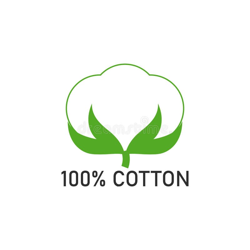 100 Percent Cotton - Web Black Icon Design. Natural Fiber Sign. Vector ...