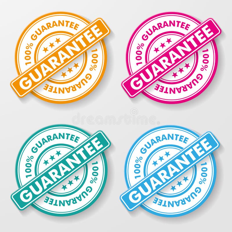 100 Percent Guarantee Paper Labels royalty free illustration