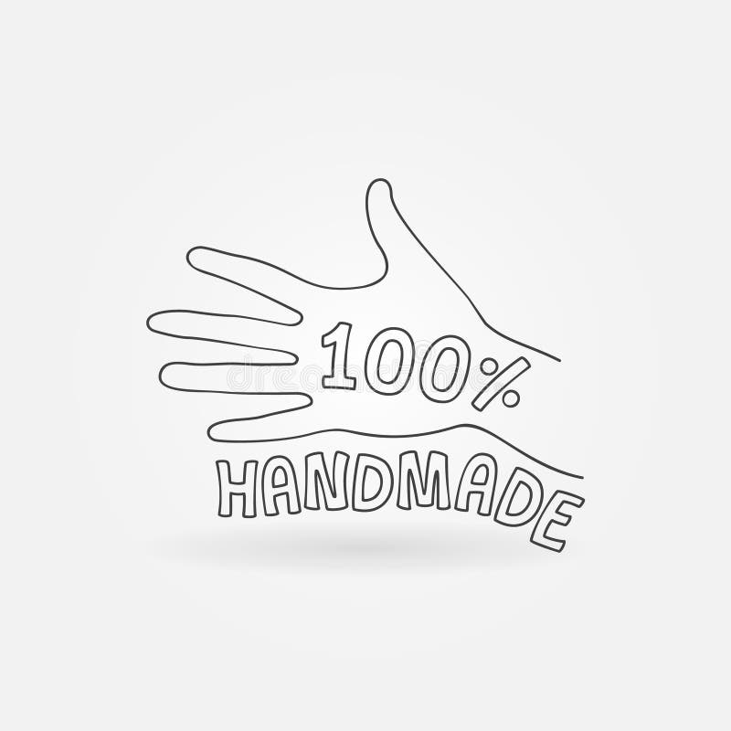 100 handmade icon percent hand made Royalty Free Vector