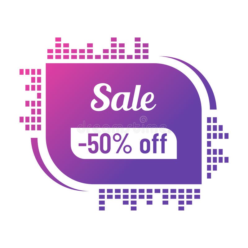50 Percent Off Sale Discount on Modern Vector Shape with Color