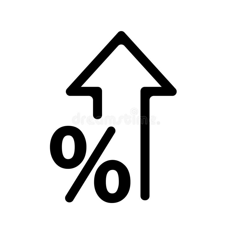 Percent Up Vector Icon, Rate Increase Illustration. Stock Vector - Illustration of financial ...
