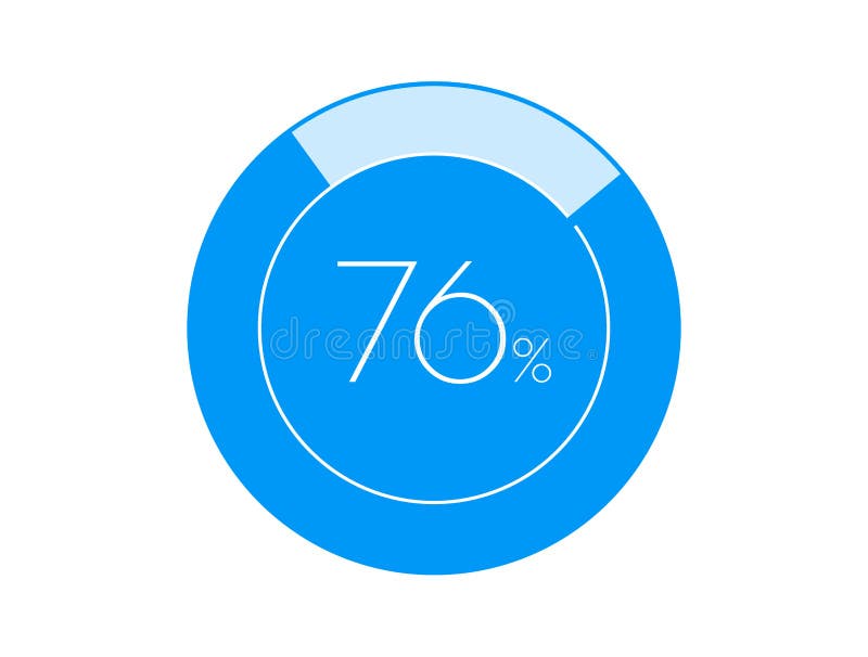 76 Percentage, 76 Percentage Diagrams Infographic Stock Vector