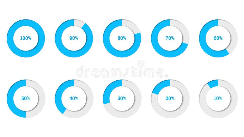 Percentage Infographics Vector Illustration in Shape of Flat Circle ...