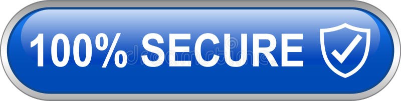 100 secure web button vector illustration