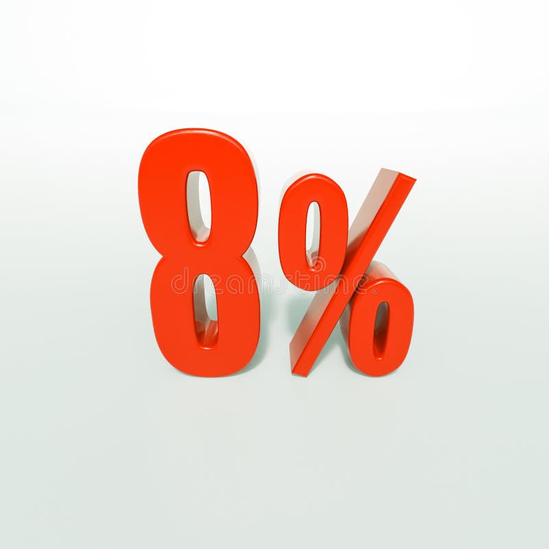 48 Percent Discount. Red 3d Numbers on Isolated White Background Stock Illustrat