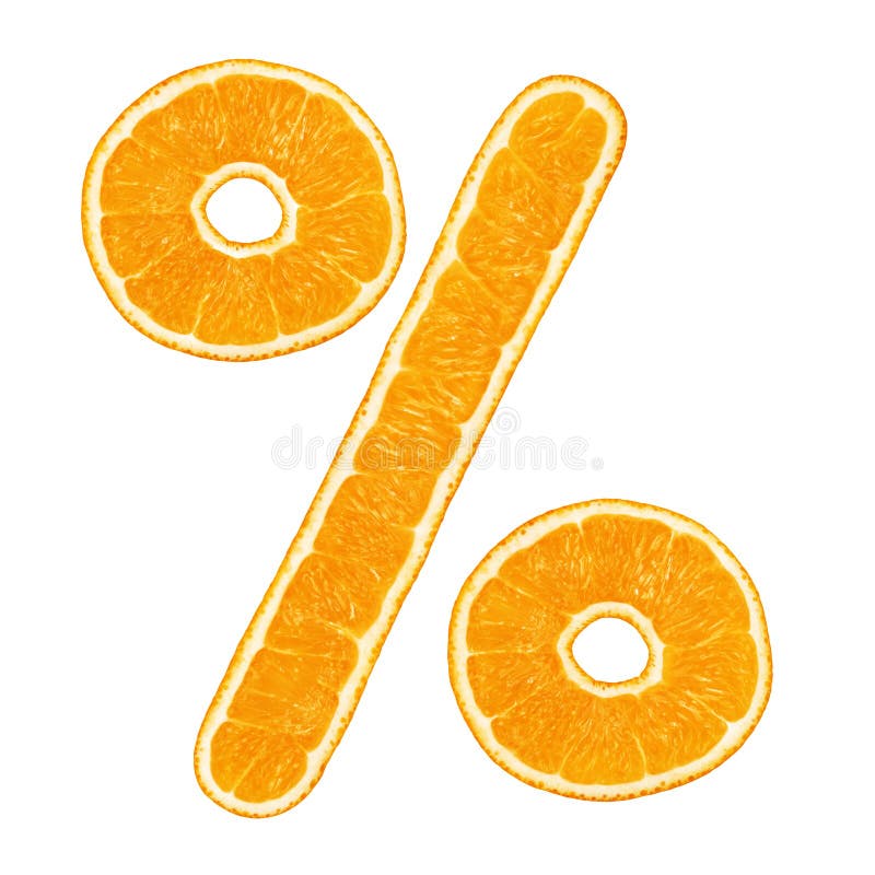 Percentage symbol look like orange fruit