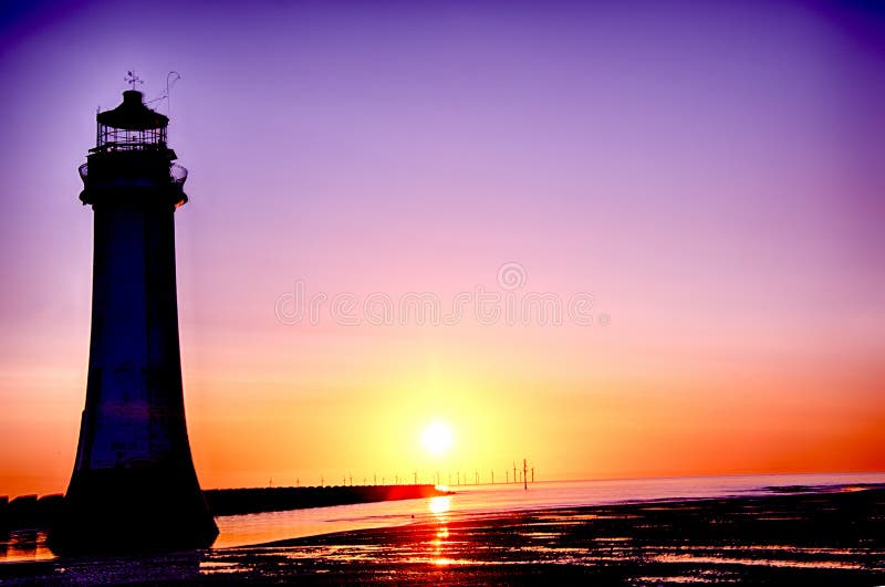 Perch Rock Lighthouse New Brighton Wirral England UK