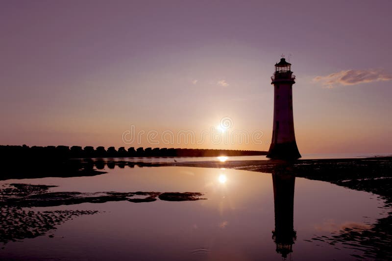 Perch Rock Lighthouse New Brighton Wirral England UK