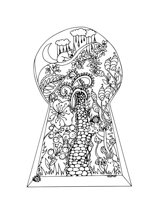 Percorso attraverso il buco della serratura Immagine di Vetor illustrazione di stock Percorso attraverso il buco della serratura Immagine di Vetor illustrazione di stock