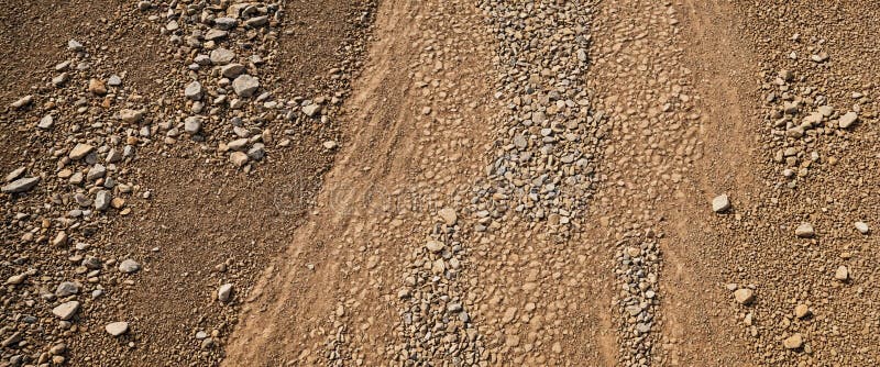 Percorso di sporco secco sul suolo di superficie di ghiaia e sulla via rurale illustrazione vettoriale