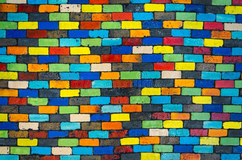 Perete de cărămidă colorat stock images