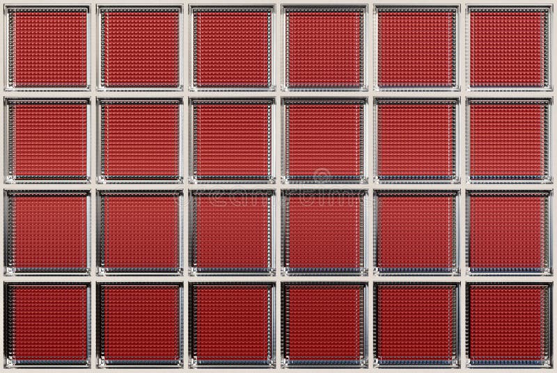 Perete din sticlă roșie pentru design interior3D render royalty free illustration