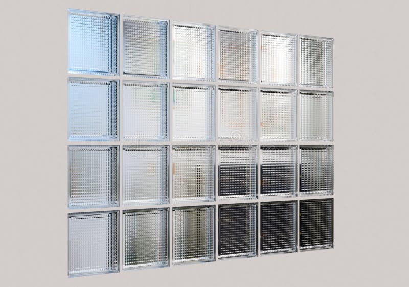Perete din sticlă transparentă pentru design interior3D render royalty free illustration