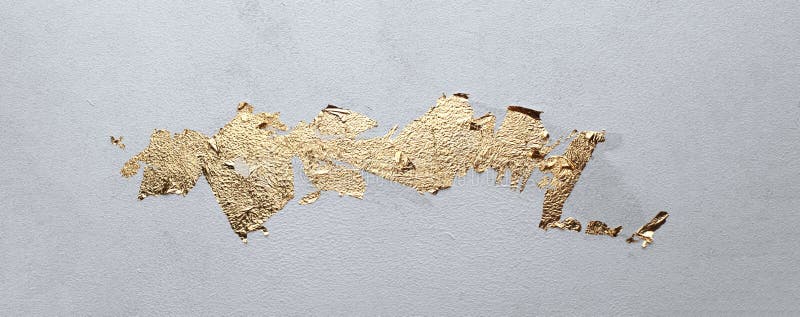 Perete grosolan cu textură murdară cu hârtie aurie. fundal abstract royalty free stock photography