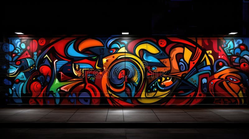 Perete negru vibrant vector illustration