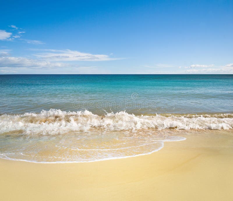 Perfect Beach In Summer With Clean Sand , Blue Sky Stock Photo - Image ...