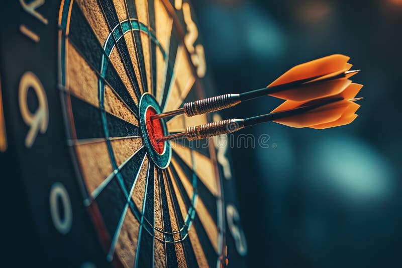 Perfect Bullseye in a Game of Darts royalty free stock photo