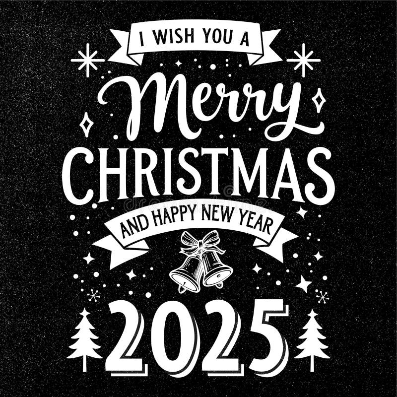 Perfect Christmas T-Shirt Vector Design with Holiday Elements, Happy New Year 2025 Vector Illustration with Christmas Decorations royalty free illustration