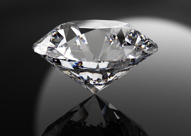 Perfect diamond isolated on black royalty free illustration