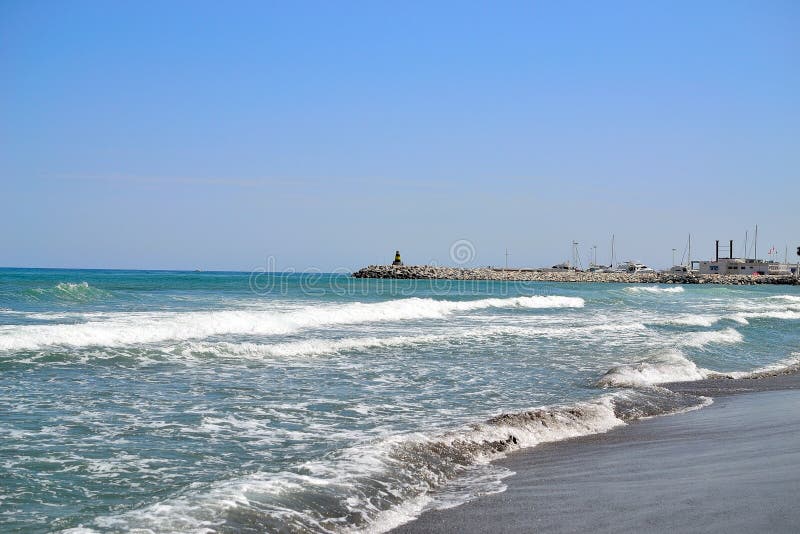 Perfect Mediterranean sea wave stock image
