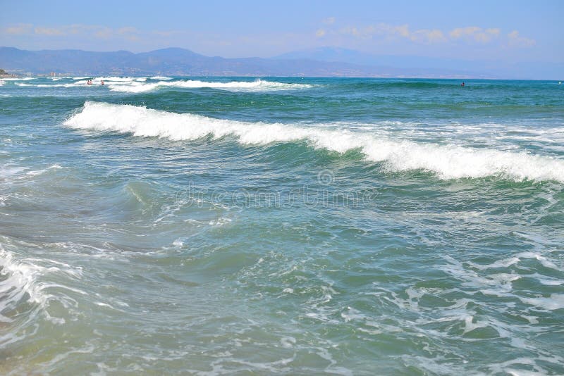 Perfect Mediterranean sea wave stock image