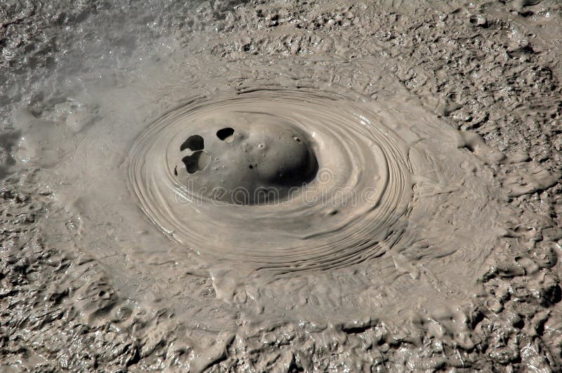 A perfectly round mud bubble at the Oniishibozu Jigoku (Hell) in Beppu, Japan, named for the similarity of its bubbles to the shaven heads of monks. A perfectly round mud bubble at the Oniishibozu Jigoku (Hell) in Beppu, Japan, named for the similarity of its bubbles to the shaven heads of monks.