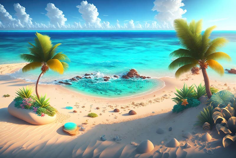 The Perfect Place To Relax on a Tropical Beach by AI Generated Stock ...