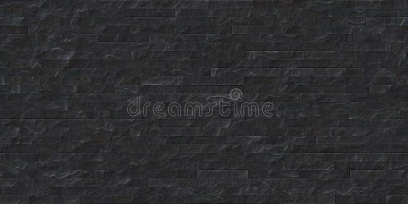 Perfect seamless black slate stone masonry texture royalty free illustration