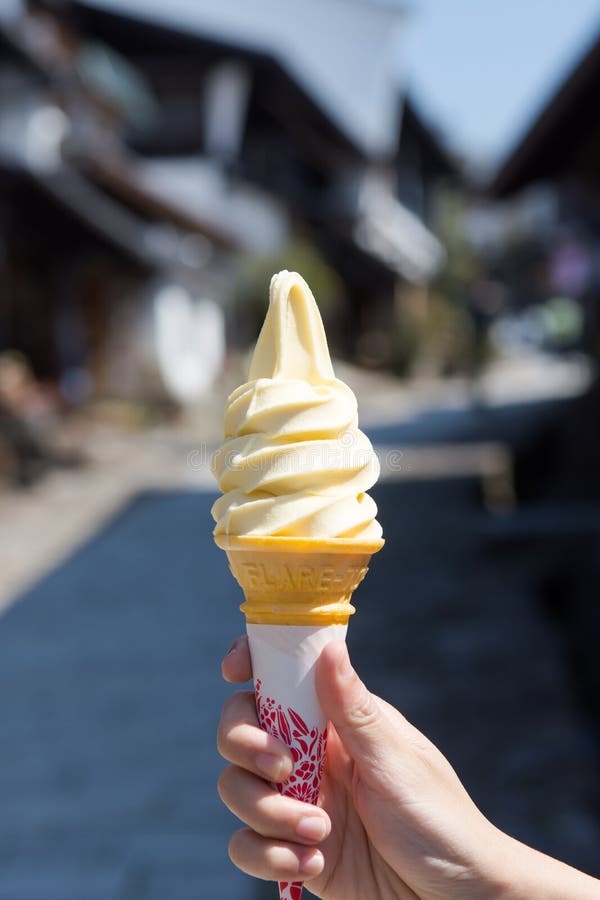 Perfect soft served chest nut ice cream. Serve vanilla stock images, royalty-free photos and pictures
