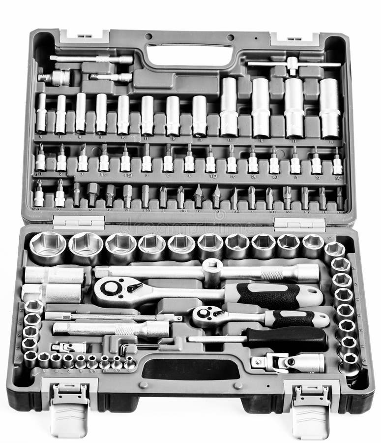 Perfect tool kit. chrome plating socket wrench or spanner in compact case. pro set of tools. Torx tool Socket Drive. Sockets Set. Ratchet Driver Kits. Chrome royalty free stock photography Perfect tool kit. chrome plating socket wrench or spanner in compact case. pro set of tools. Torx tool Socket Drive. Sockets Set. Ratchet Driver Kits. Chrome royalty free stock photography