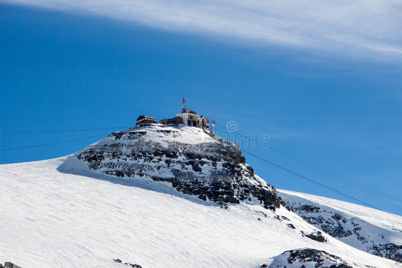 Zermatt cervinia plateau rosa view mountain winter snow landscape Swiss Alps clouds