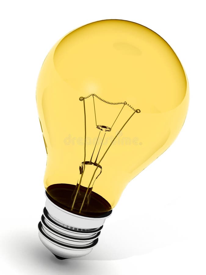 Perfect yellow light bulb royalty free illustration