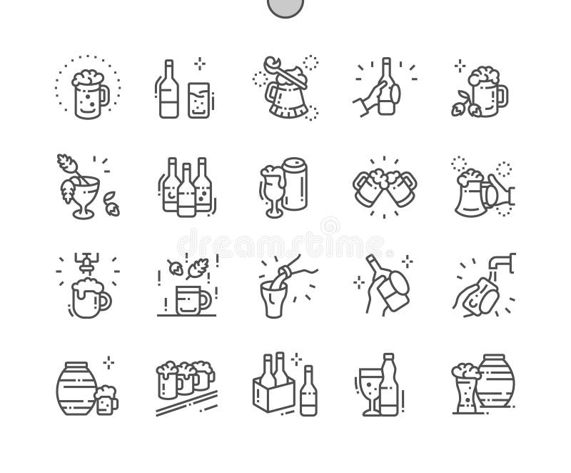 Perfecte Vector Dunne de Lijnpictogrammen 30 van het ambachtbier goed-Bewerkte Pixel 2x Net voor Webgrafiek en Apps royalty-vrije illustratie Perfecte Vector Dunne de Lijnpictogrammen 30 van het ambachtbier goed-Bewerkte Pixel 2x Net voor Webgrafiek en Apps royalty-vrije illustratie