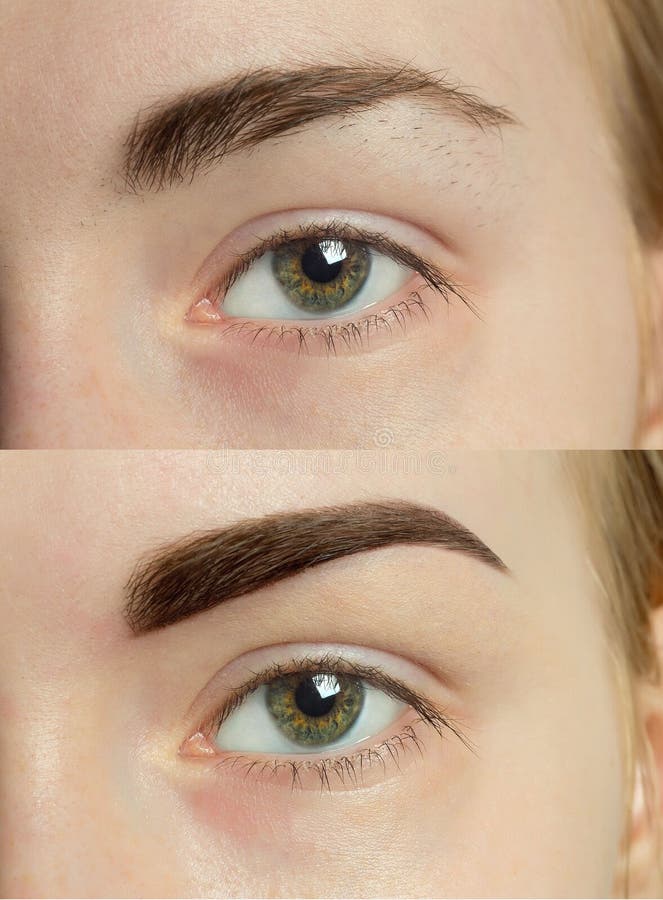 Perfekte Augenbrauen Vorher Nachher Stockfoto Bild von heilen, färbung 55959564