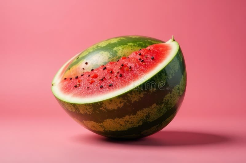 Perfekte Vollwassermelone tiefgrüne Haut glänzend schiere Textur süß. Perfekter Vollwassermelon tiefgrüne, glänzende, glänzende Struktur, geeignet für digitale Plattformen AI Generiert