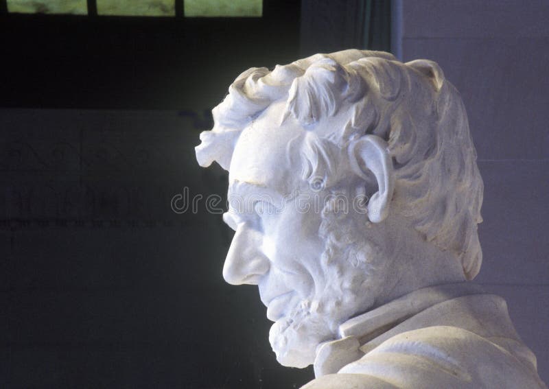 Perfil de Abraham Lincoln em Lincoln Memorial Washington D C imagem de stock royalty free Perfil de Abraham Lincoln em Lincoln Memorial Washington D C imagem de stock royalty free